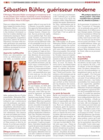 Article journal Le Carrefour Sébastien Bühler guérisseur Valais